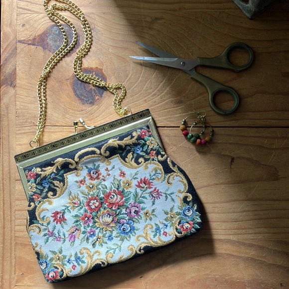 Cottagecore Needlepoint Vintage Purse 80s 90s Boho Floral Y2K - Picture 10 of 14